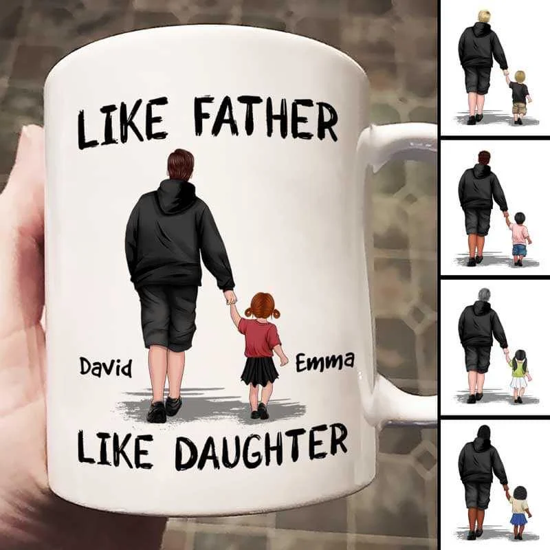 best insulated mugs for traveling-Like Father Like Son Like Daughter Personalized Mug