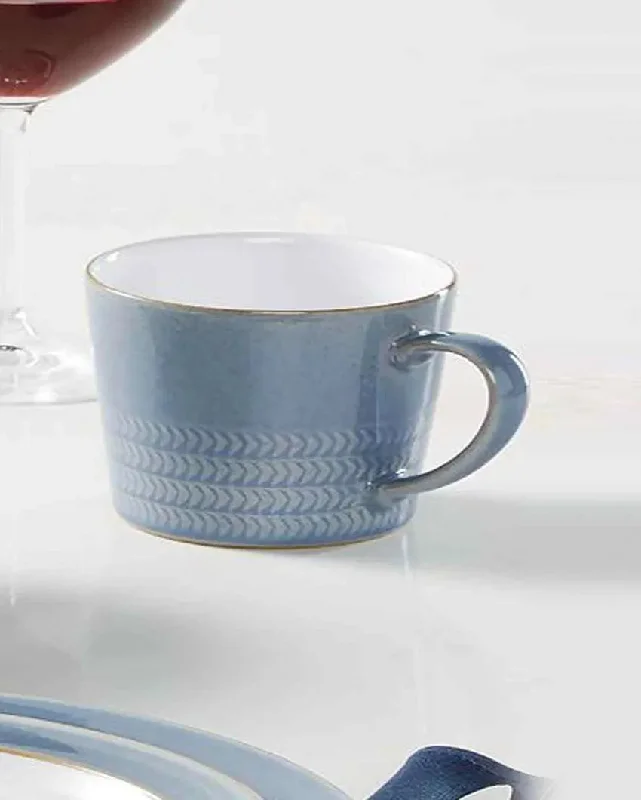 stylish coffee mugs for special occasions-Natural Denim Textured Stoneware Large Mug