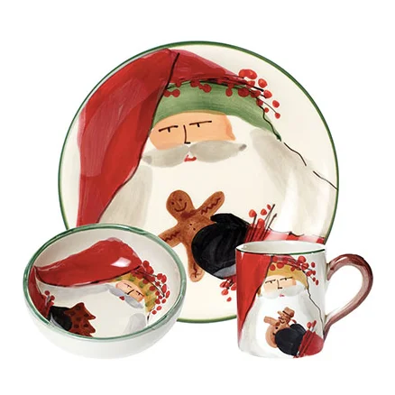 funny coffee cups with retro designs-Old St. Nick Dinnerware