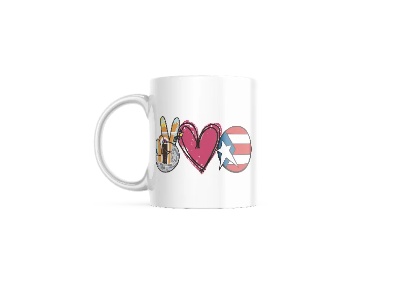 large mugs for morning tea-Peace Love PR | Coffee Mug