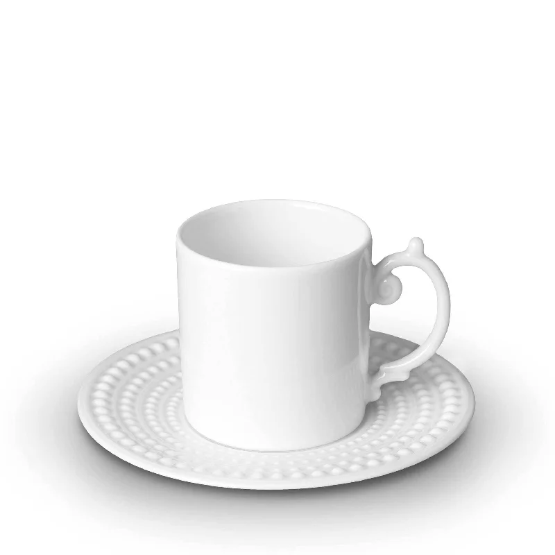 personalized photo mugs for gifts-Perlée Espresso Cup + Saucer