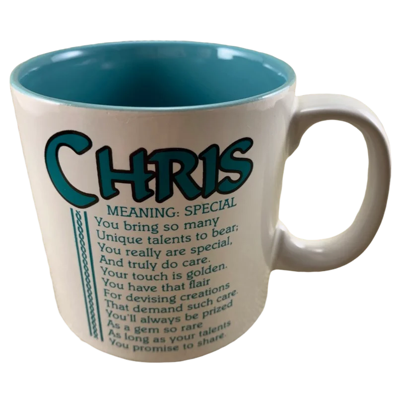 custom mugs for special events-CHRIS Poetry Name Blue Interior Mug Papel