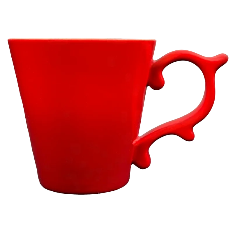 best mugs for hot beverages in winter-Rococo Scroll Handle Glossy Red Ombre 12oz Mug 2015 Starbucks Teavana