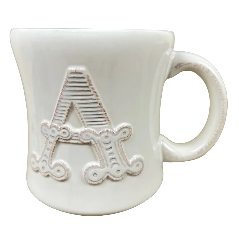 large tea mugs for winter mornings-Stephen Carter Letter "A" Embossed Monogram Initial Mug Hallmark