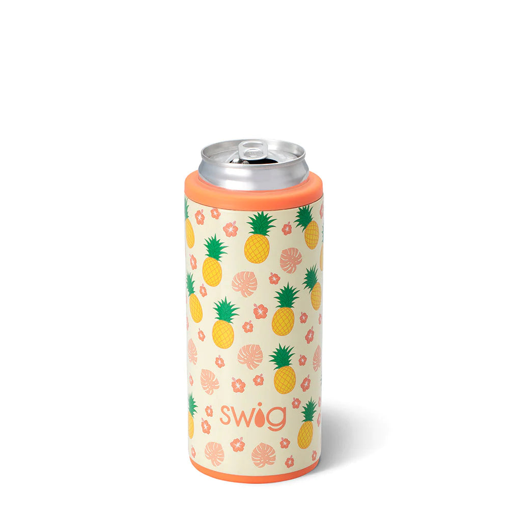 custom ceramic mugs for corporate gifts-Swig - Pineapple Skinny Can Cooler (12oz)