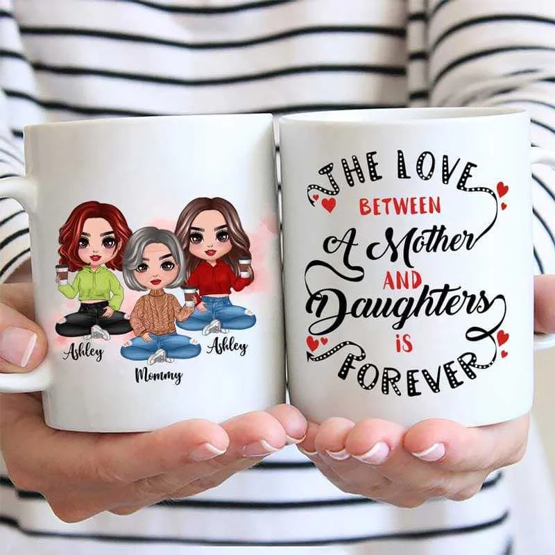 best coffee mugs for cold beverages-The Love Between Doll Mother And Daughters Personalized Mug