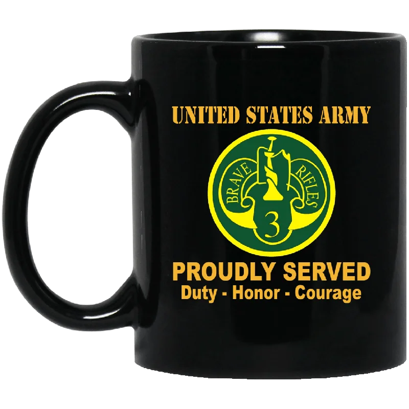 custom coffee mugs for family gifts-U.S. Army 3rd Armored Cavalry 11 oz - 15 oz Black Mug