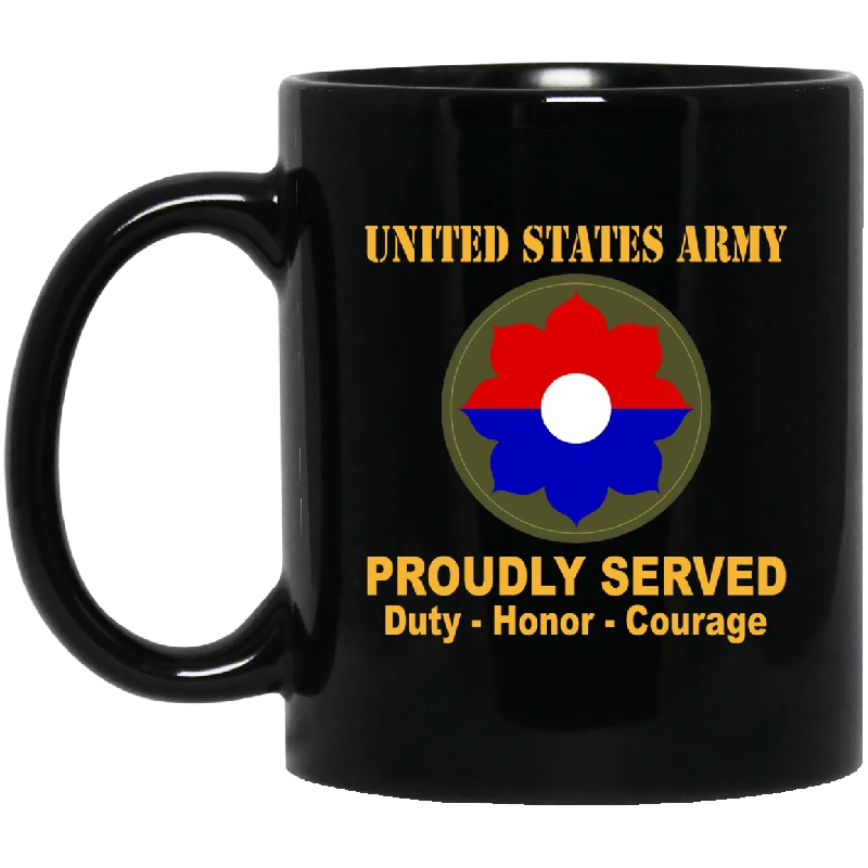 unique ceramic mugs for home use-U.S. Army 9th Infantry Division 11 oz - 15 oz Black Mug