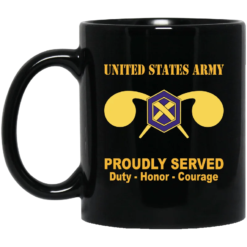 best ceramic mugs for tea-U.S Army Chemical Corps Black Mug 11 oz - 15 oz