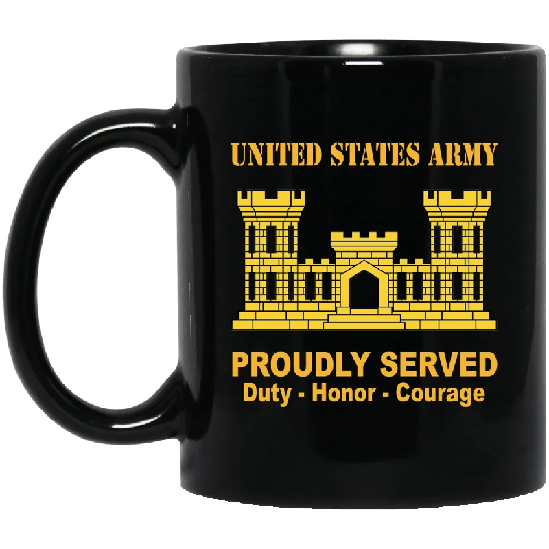 unique photo coffee mugs for family gifts-U.S. Army Corps of Engineers Black Mug 11 oz - 15 oz