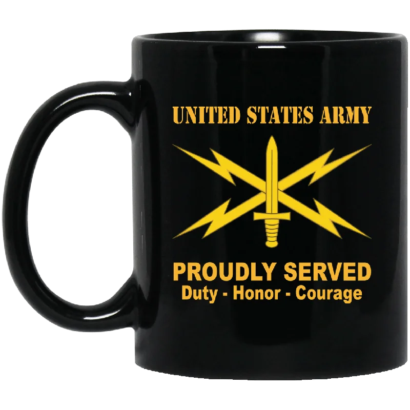 high-quality travel mugs for coffee drinkers-U.S. Army Cyber Corps Black Mug 11 oz - 15 oz