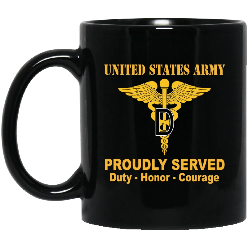 creative coffee mugs with designs-U.S. Army Dental Corps Black Mug 11 oz - 15 oz