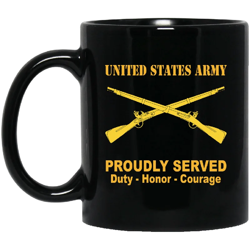 unique tea mugs for tea parties-U.S. Army Infantry Black Mug 11 oz - 15 oz