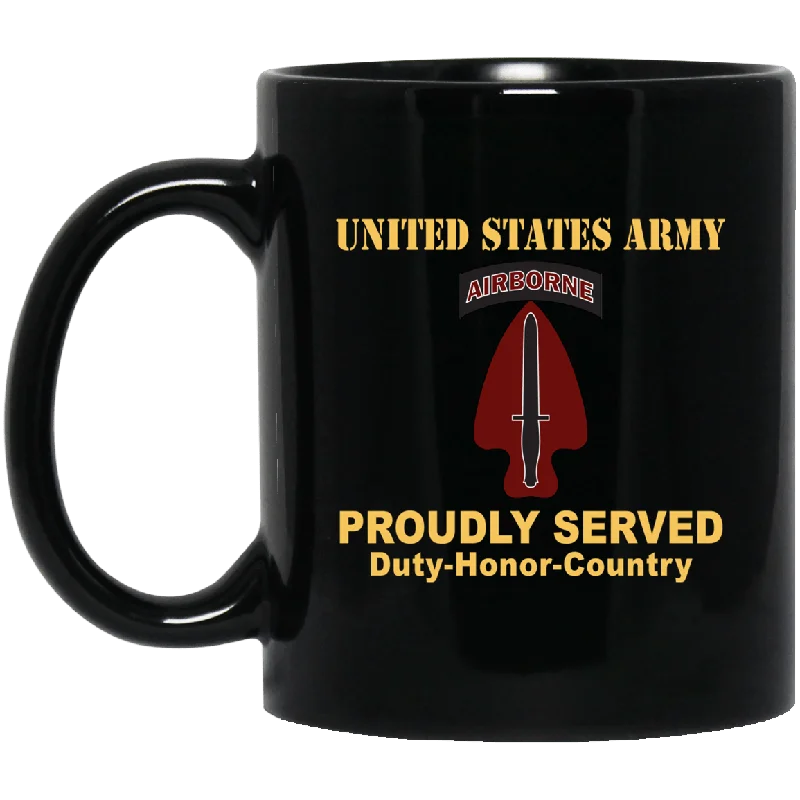 luxury ceramic mugs for collectors-U.S. ARMY SPECIAL OPERATIONS COMMAND- 11 oz - 15 oz Black Mug