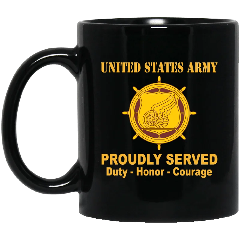 cute coffee cups with motivational phrases-U.S. Army Transportation Corps Black Mug 11 oz - 15 oz