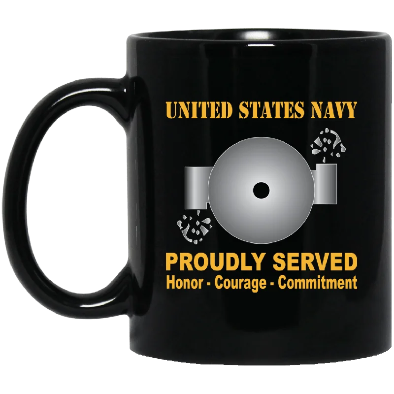 double wall coffee mugs for hot drinks-U.S Navy Boiler technician Navy BT Proudly Served Black Mug 11 oz - 15 oz