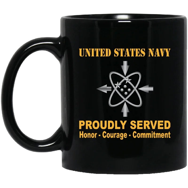 high-quality ceramic travel mugs-U.S Navy Data systems technician Navy DS Proudly Served Black Mug 11 oz - 15 oz