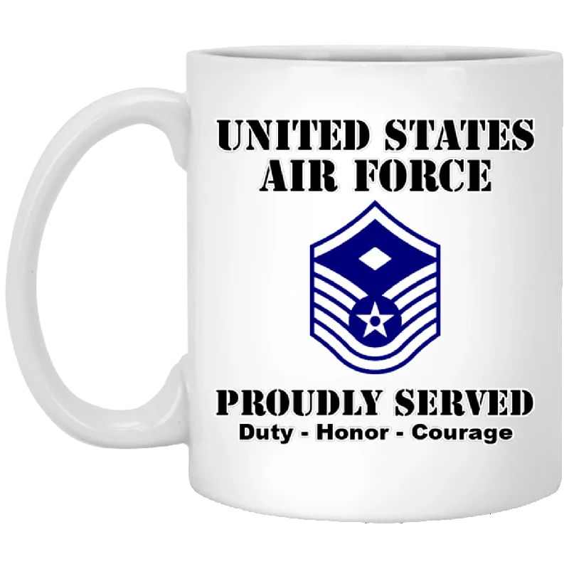 high-quality mugs for tea lovers-US Air Force E-7 First Sergeant Ranks White Coffee Mug - Stainless Travel Mug