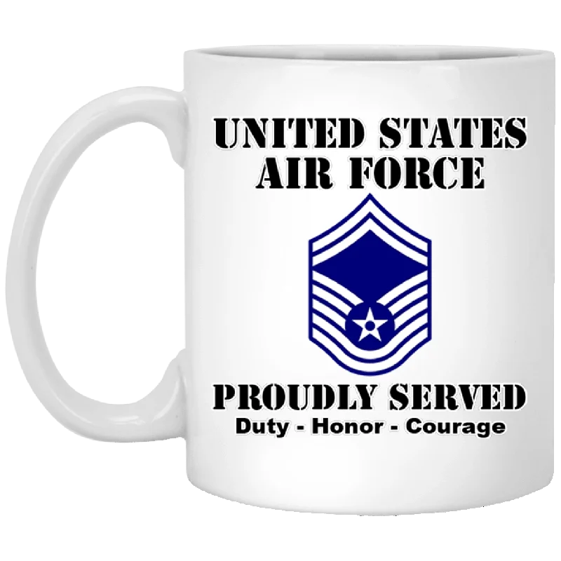 best coffee cups for office meetings-US Air Force E-8 Senior Master Sergeant SMSgt E8 Noncommissioned Officer Ranks White Coffee Mug - Stainless Travel Mug