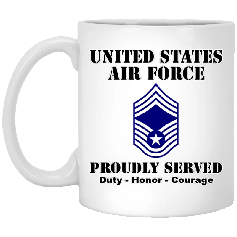 unique mugs with quotes for gifts-US Air Force E-9 Chief Master Sergeant CMSgt E9 Noncommissioned Officer Ranks White Coffee Mug - Stainless Travel Mug