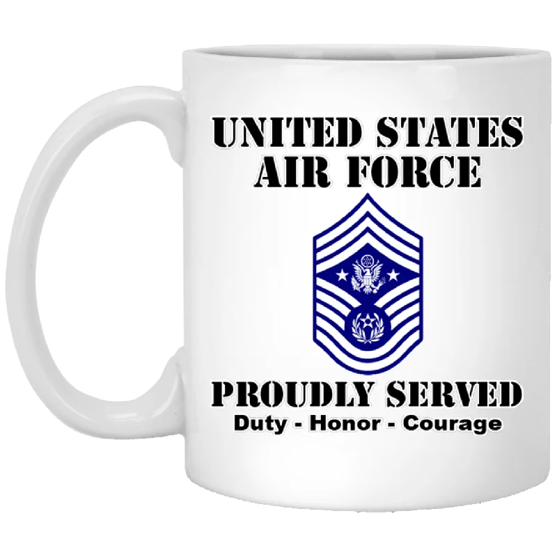 large coffee mugs for coffee lovers-US Air Force E-9 Chief Master Sergeant Of The Air Force E9 CMSAF Noncommissioned Officer (Special) Ranks White Coffee Mug - Stainless Travel Mug