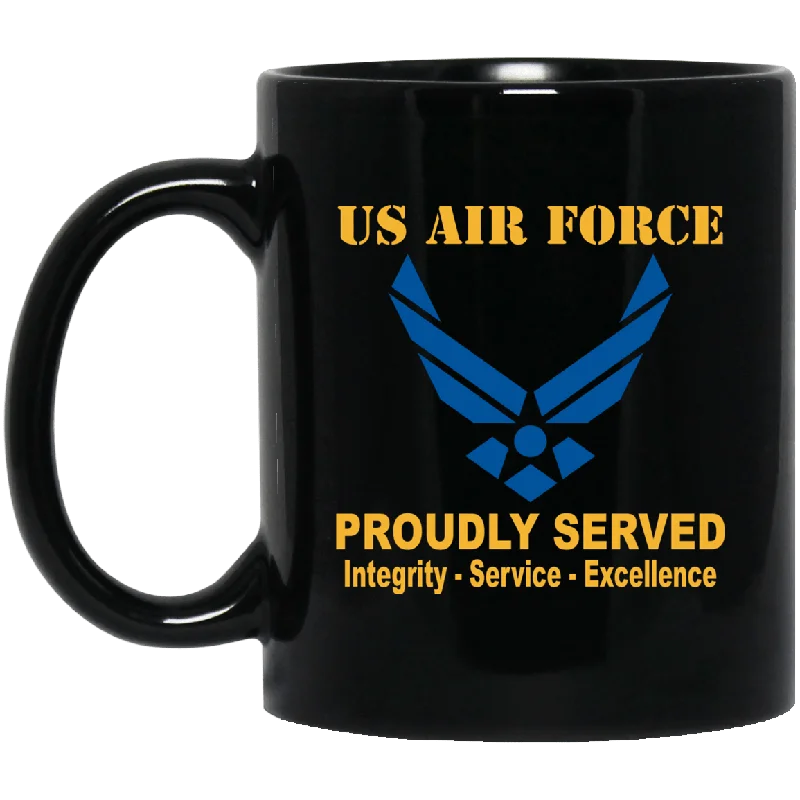 large ceramic coffee cups for home-US Air Force Logo Black Mug 11 oz - 15 oz