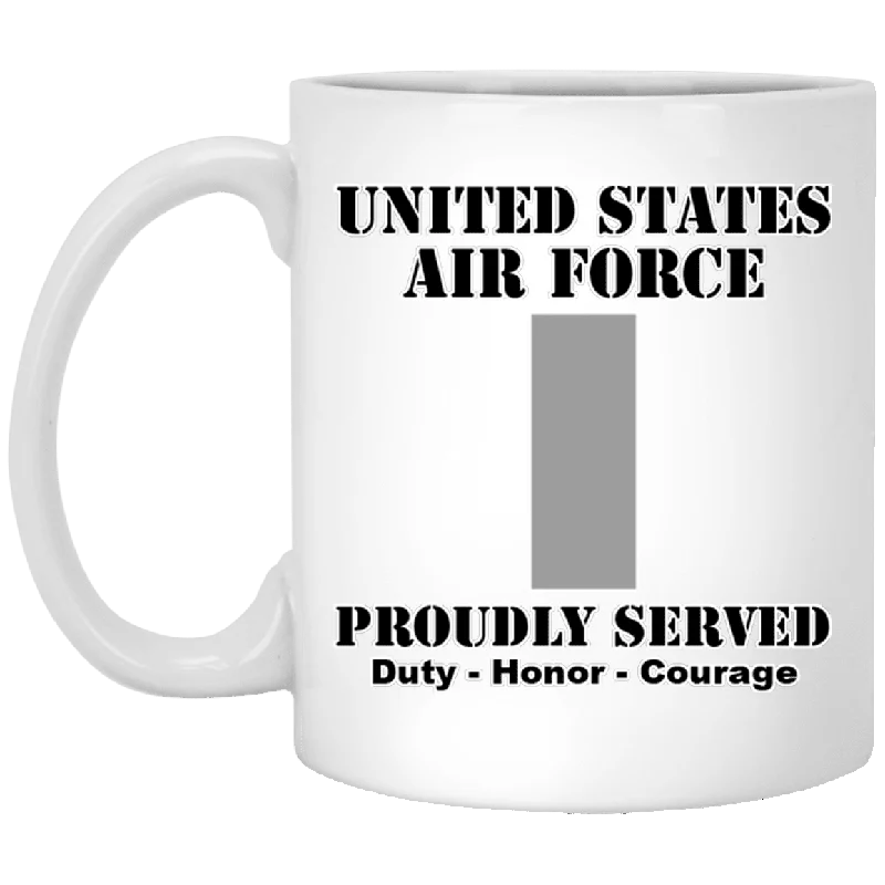 personalized mugs with motivational sayings-US Air Force O-2 First Lieutenant 1st L O2 Commissioned Officer Ranks White Coffee Mug - Stainless Travel Mug