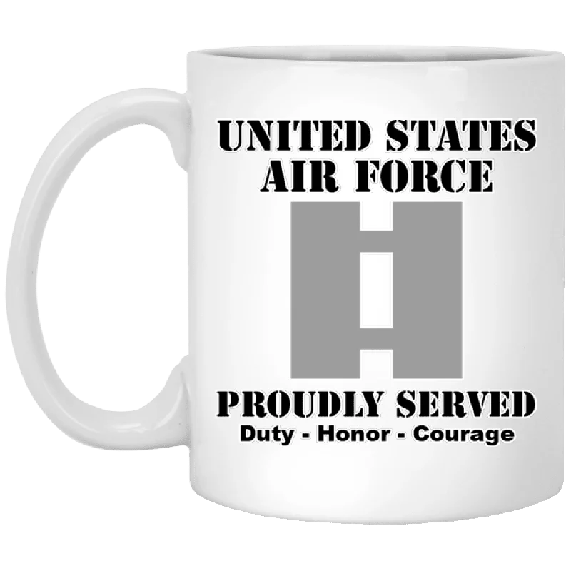 personalized coffee mugs for birthday gifts-US Air Force O-3 Captain Capt O3 Commissioned Officer Ranks White Coffee Mug - Stainless Travel Mug