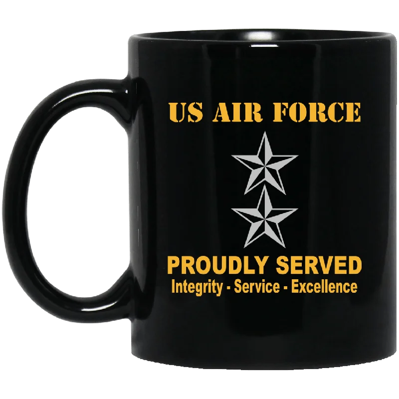 high-quality mugs for gifts-US Air Force O-8 Major General Maj G O8 General Officer Ranks Proudly Served Black Mug 11 oz - 15 oz