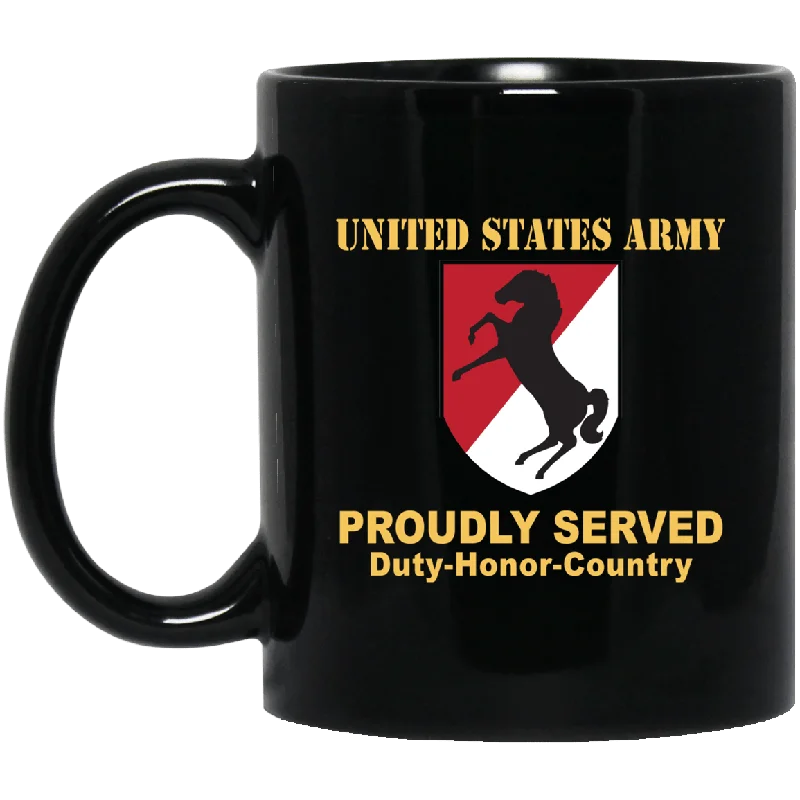 personalized coffee mugs for weddings-US ARMY 11TH ARMORED CAVALRY REGIMENT- 11 oz - 15 oz Black Mug