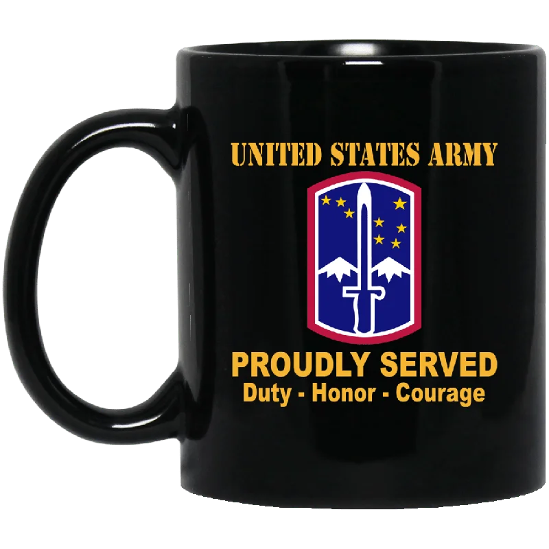 stylish travel cups for hot drinks-US Army 172nd Infantry Brigade 11 oz - 15 oz Black Mug