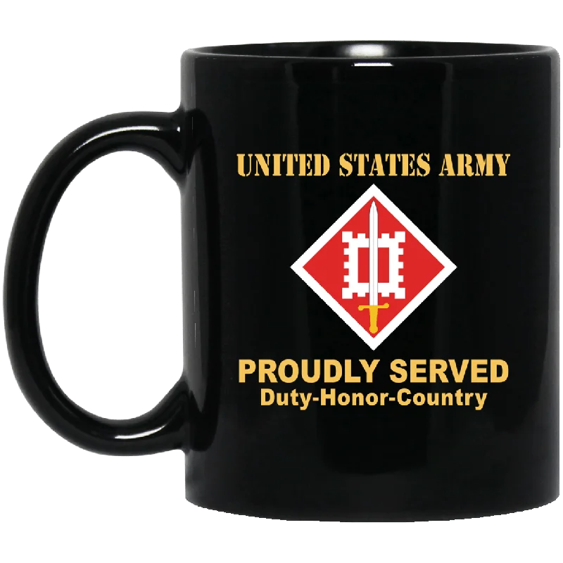 best mugs for winter morning tea-US ARMY 18TH ENGINEER BRIGADE- 11 oz - 15 oz Black Mug