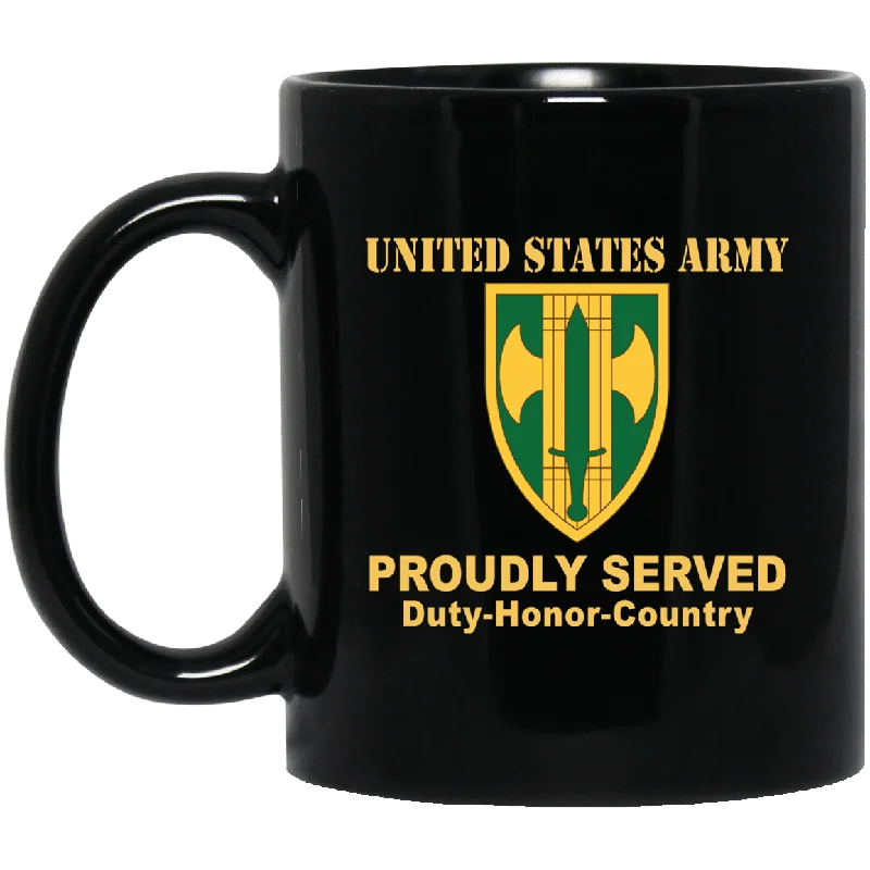 eco-friendly coffee mugs for tea-US ARMY 18TH MILITARY POLICE BRIGADE- 11 oz - 15 oz Black Mug