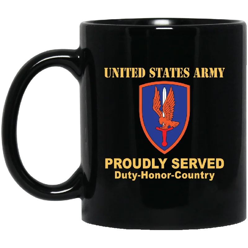 custom mugs for restaurant promotions-US ARMY 1ST AVIATION BRIGADE- 11 oz - 15 oz Black Mug