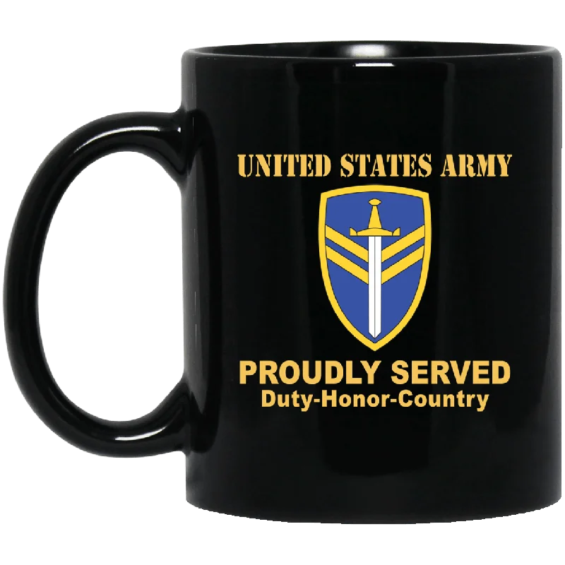 stylish travel mugs for hot drinks-US ARMY 2ND SUPPORT COMMAND- 11 oz - 15 oz Black Mug