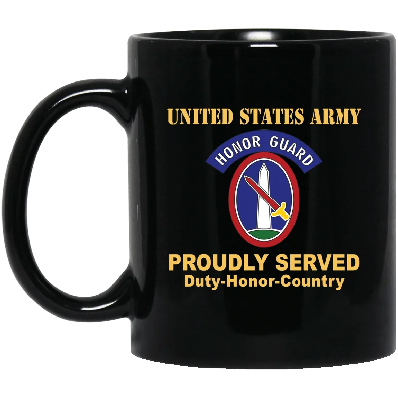 personalized mugs for holidays-US ARMY 3RD INFANTRY REGIMENT, MILITARY DISTRICT OF WASHINGTON WITH HONOR GUARD TAB- 11 oz - 15 oz Black Mug