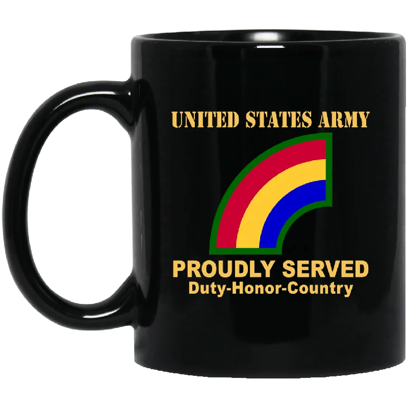 stylish coffee cups for office use-US ARMY 42ND INFANTRY DIVISION- 11 oz - 15 oz Black Mug