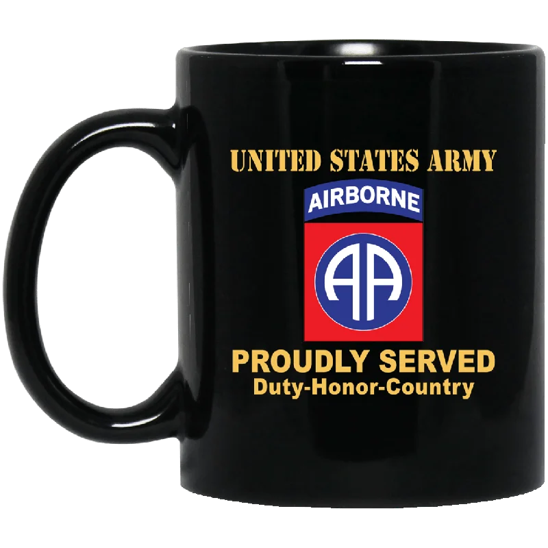 personalized coffee cups for weddings-US ARMY 82ND AIRBORNE DIVISION - 11 oz - 15 oz Black Mug