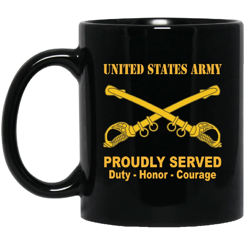 high-quality ceramic coffee cups-US Army Cavalry Black Mug 11 oz - 15 oz