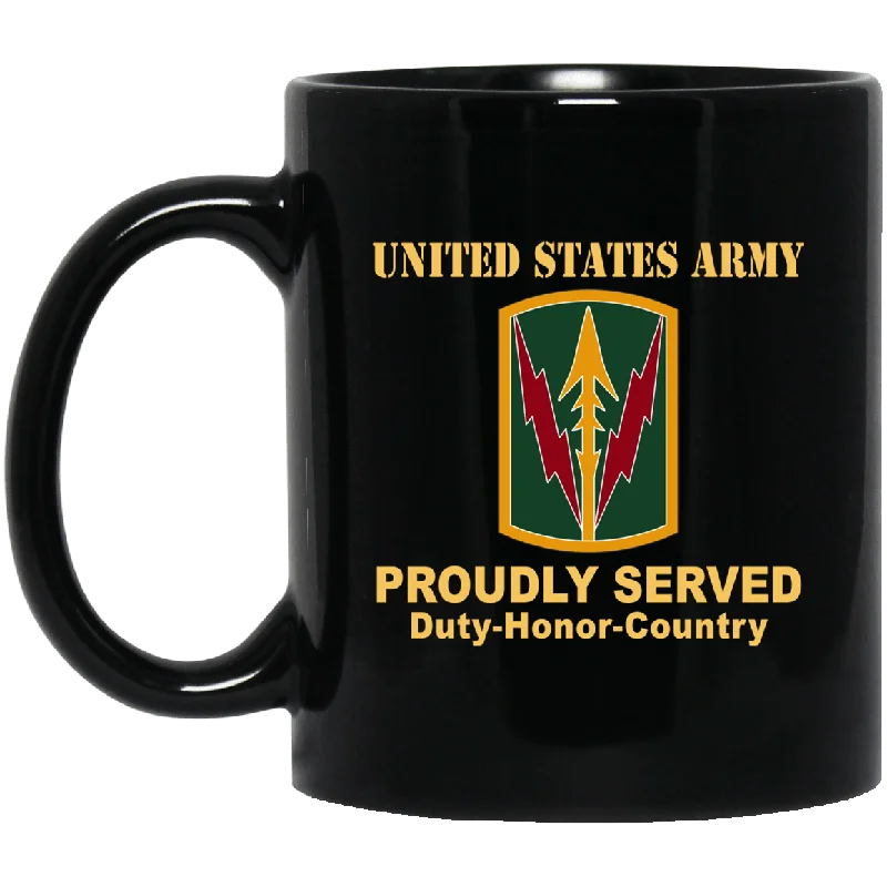 unique travel coffee mugs with lids-US ARMY CSIB MILITARY POLICE BRIGADE-HAWAII- 11 oz - 15 oz Black Mug