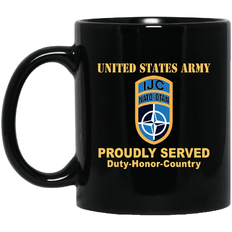 double wall travel mugs for commuting-US ARMY CSIB NATO ISAF JOINT COMMAND IN AFGHANISTAN- 11 oz - 15 oz Black Mug