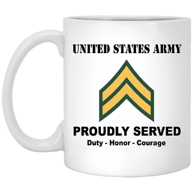 personalized coffee mugs with pictures-US Army E-4 Corporal E4 CPL Noncommissioned Officer Ranks White Coffee Mug - Stainless Travel Mug