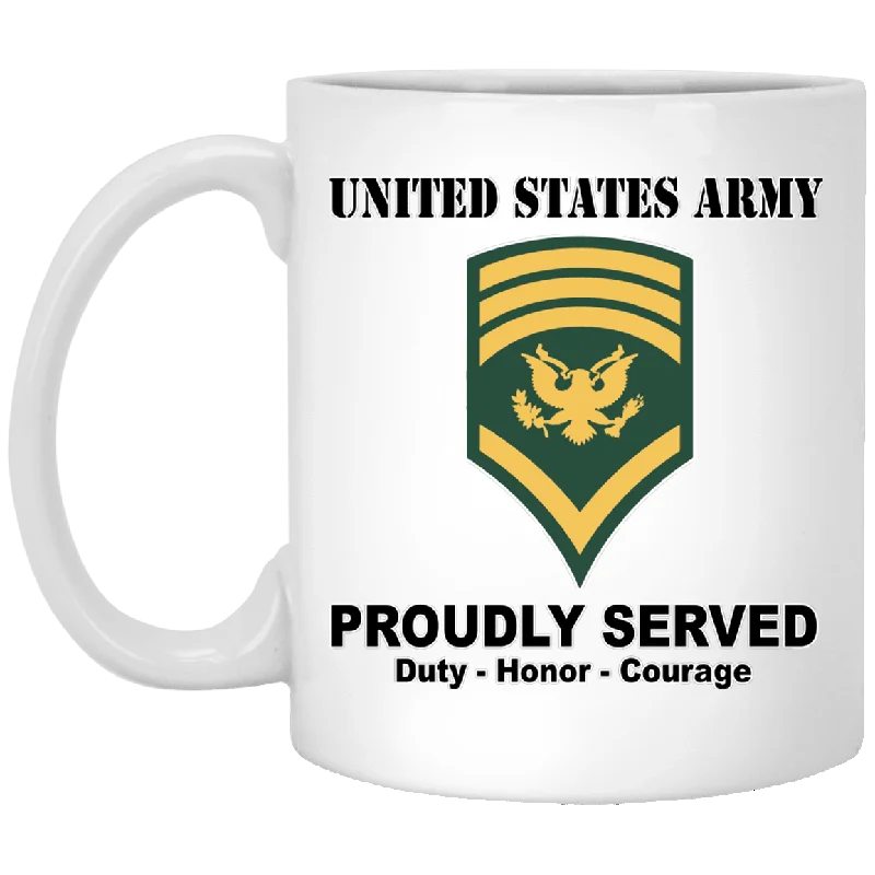 personalized coffee cups with funny quotes-US Army E-8 SPC E8 Specialist Ranks White Coffee Mug - Stainless Travel Mug