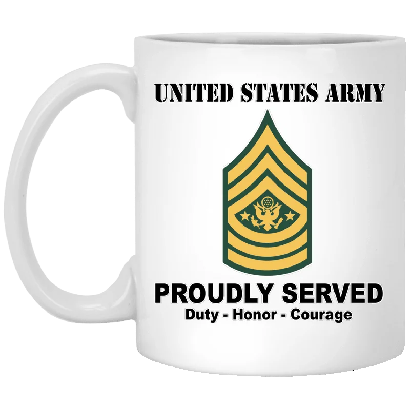 personalized coffee mugs for dad-US Army E-9 Sergeant Major of the Army E9 SMA Noncommissioned Officer (Special) Ranks White Coffee Mug - Stainless Travel Mug