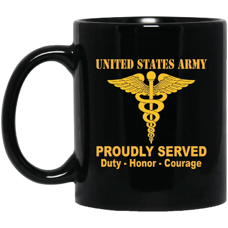 personalized photo mugs for gifts-US Army Medical Corps Black Mug 11 oz - 15 oz