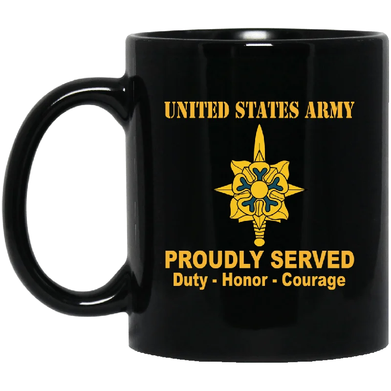 funny coffee mugs for holiday parties-US Army Military Intelligence Branch Black Mug 11 oz - 15 oz