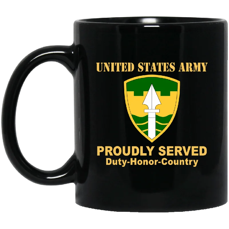 best travel mugs for iced tea-US ARMY MILITARY POLICE BRIGADE - 11 oz - 15 oz Black Mug