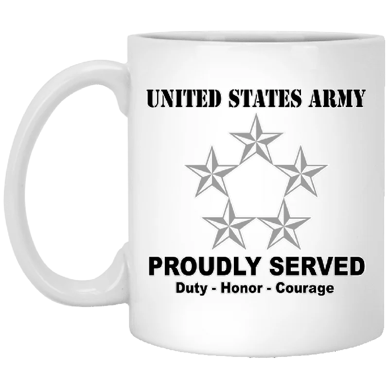 luxury ceramic mugs for collectors-US Army O-10 General of the Army O10 GA General Officer Ranks White Coffee Mug - Stainless Travel Mug