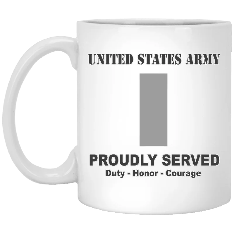 custom photo mugs for family reunions-US Army O-2 First Lieutenant O2 1LT Commissioned Officer Ranks White Coffee Mug - Stainless Travel Mug