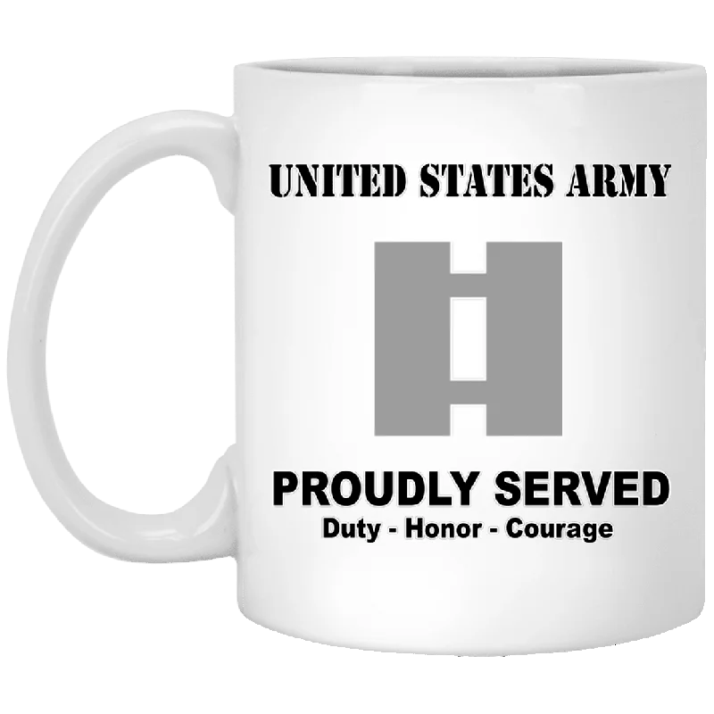 reusable mugs for tea lovers-US Army O-3 Captain O3 CPT Commissioned Officer Ranks White Coffee Mug - Stainless Travel Mug